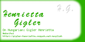 henrietta gigler business card